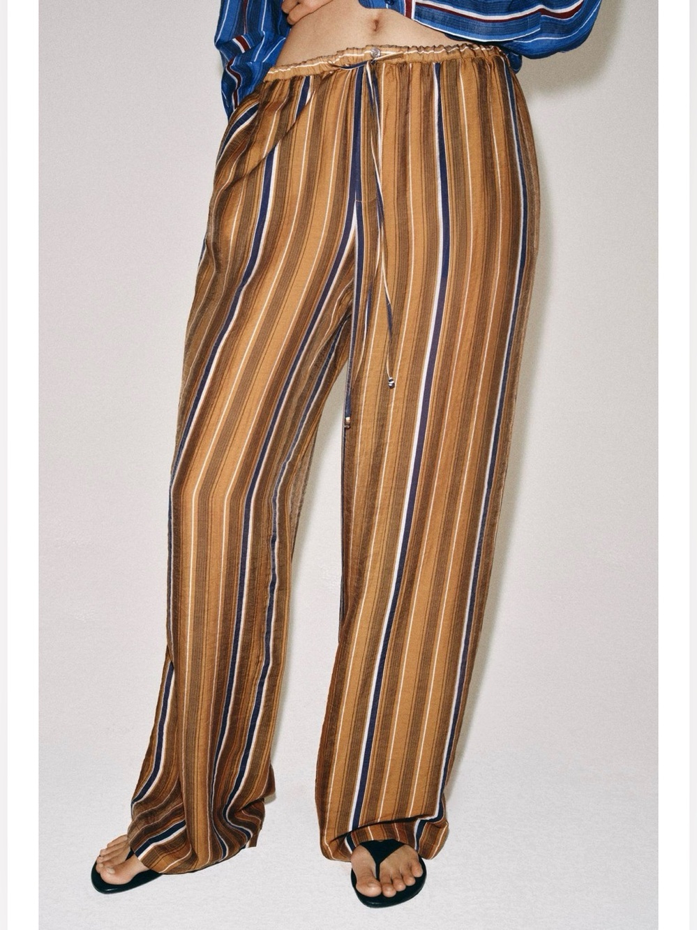 NWT Zara ZW Collection Striped Wide Leg Pants